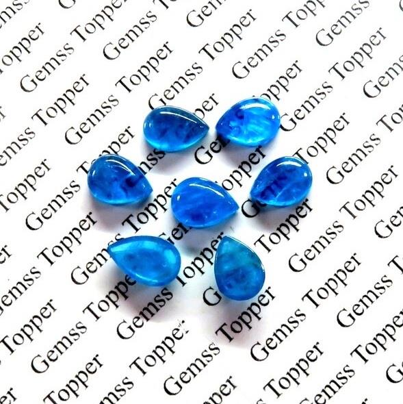 Blue Apatite 9x12 mm Pear Cabochon